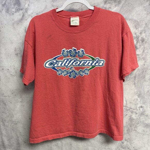 Vintage California T Shirt Adult XL 23.5x24 Pink Y2K 90s Surf Surfing Skate - Picture 2 of 11